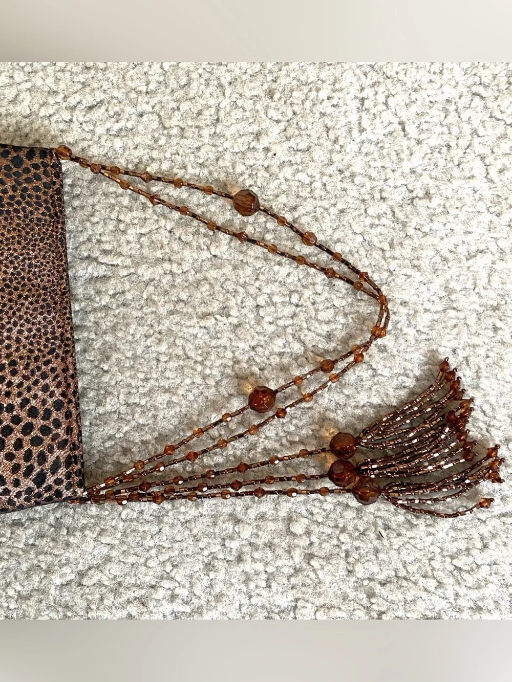 Vintage Cache leopard print evening purse